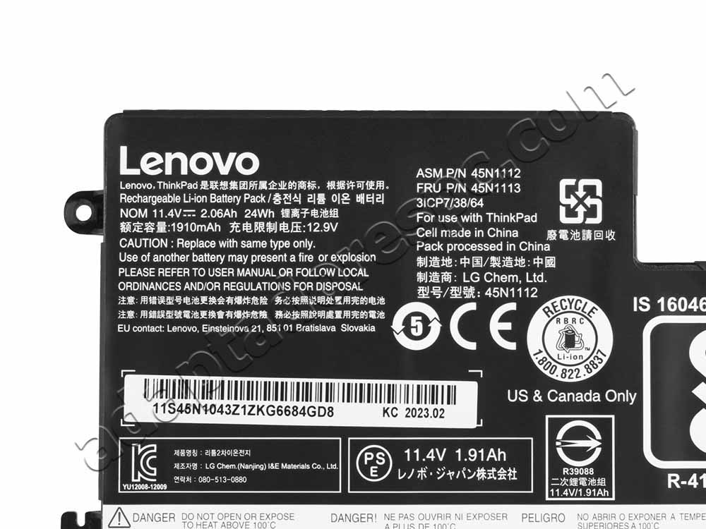 24Whr Bateria Lenovo ThinkPad T450s