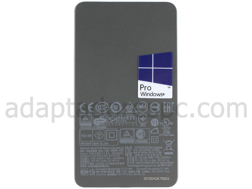 Original 65W Carregador Microsoft Surface Pro 7 i3 i5 i7 AC Adaptador