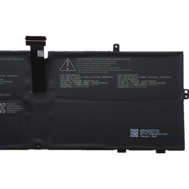 Original Bateria Microsoft 916TA135H Microsoft DYNZ02 5235mAh 39.7Wh 4-Células