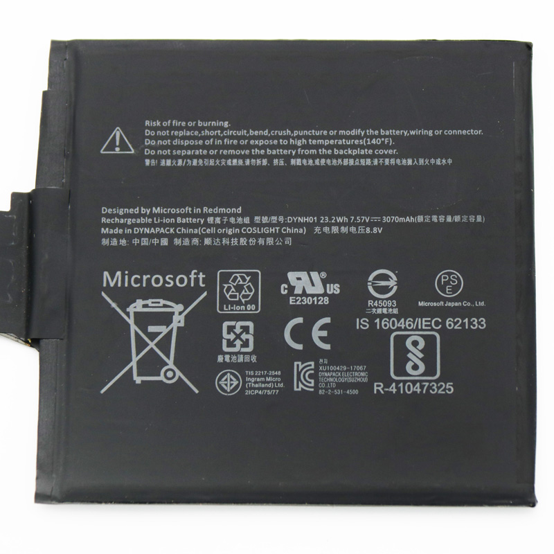 Original Bateria Microsoft DYNH01 Microsoft DYNH02 3070mAh 23.23Wh 2-Células