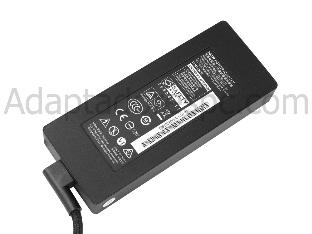 Original 200W Razer Blade 15 Base 2019 RZ09-03009 AC Adaptador Carregador