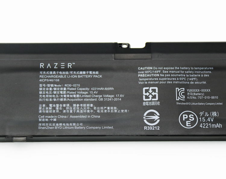 Original Bateria Razer Blade 15 Base 2018 RZ09-02705 4221mAh 65Wh