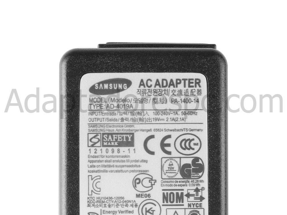 Original 40W Adaptador AC Carregador Samsung NP900X4C-A01ES