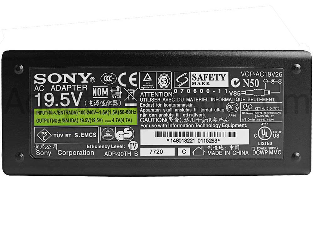 Adaptador AC Carregador Original Sony ACDP-085N02 90W + Cabo