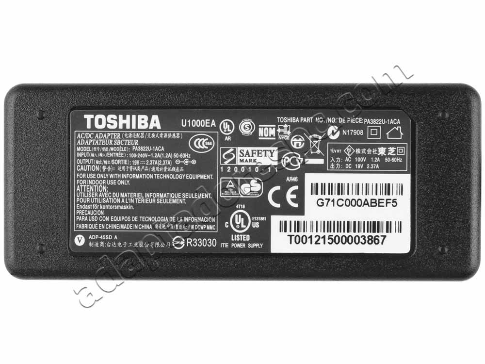 45W Toshiba G71000EP210 Original Adaptador AC Carregador