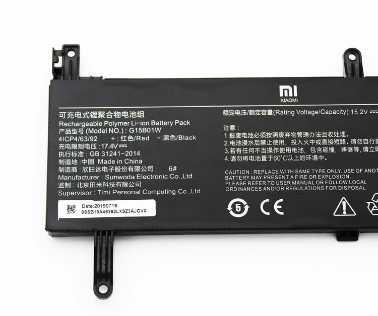 Original Bateria Xiaomi Gaming Laptop 7300HQ 1050Ti 3620mAh 55.02Wh